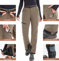 Heathyoga - Pantalones de nieve impermeables para mujer, pantalones de esquí para mujer, pantalones de snowboard y senderismo para mujer, pantalones cargo de forro polar