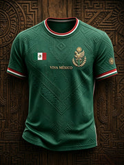 Camiseta estampada con diseño artístico para amantes del fútbol mexicano, para hombre