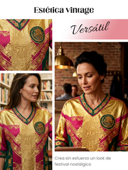 Camiseta estampada con diseño artístico de amor por el fútbol mexicano para mujer