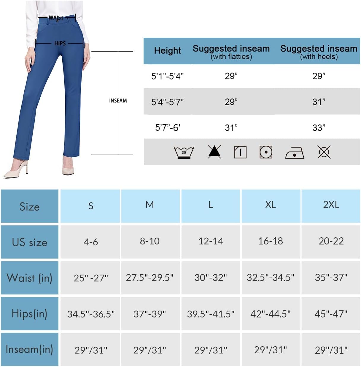 BALEAF - Pantalones de vestir de yoga para mujer, de 29 pulgadas/31 pulgadas, elásticos, pantalones de trabajo, informales, para negocios, pierna recta, corte de bota, con bolsillos