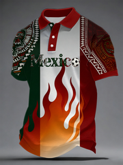 Polo estampado para hombre, amante del béisbol mexicano
