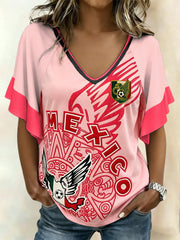 Camiseta para mujer México Football Lover Art Printed