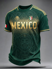 Camiseta estampada para hombres, amantes del fútbol mexicano