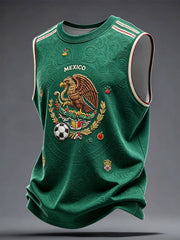 Camisetas sin mangas estampadas para amantes del fútbol, arte de México, para hombre