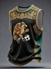 Camisetas sin mangas estampadas para amantes del fútbol, arte de México, para hombre