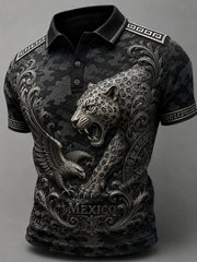 Estampado artístico de polo para animar en partidos de fútbol de México para hombres