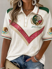 Camisetas casuales con estampado artístico para amantes del fútbol mexicano, diseño para mujer
