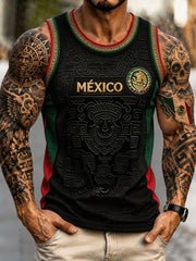 Camisetas sin mangas estampadas con diseño de amor por el fútbol mexicano para hombre