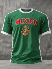 Camiseta estampada con diseño artístico para amantes del fútbol mexicano, para hombre