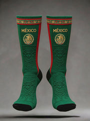 Calcetines unisex con estampado artístico para amantes del fútbol mexicano