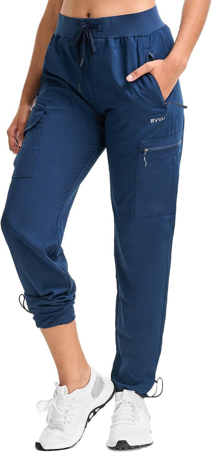 BVVU - Pantalones deportivos deportivos ligeros de secado rápido para mujer, pantalones de senderismo al aire última intervensión, impermeables, con bolsillos con cierre