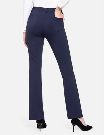 BALEAF - Pantalones de vestir de yoga para mujer, de 29 pulgadas/31 pulgadas, elásticos, pantalones de trabajo, informales, para negocios, pierna recta, corte de bota, con bolsillos