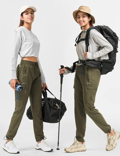 BVVU - Pantalones deportivos deportivos ligeros de secado rápido para mujer, pantalones de senderismo al aire última intervensión, impermeables, con bolsillos con cierre