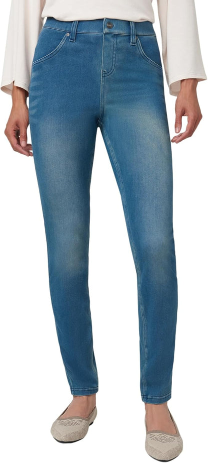 HUE - Leggings de Mezclilla Ultra Suaves de Cintura Alta para Mujer