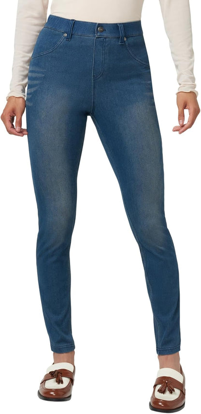 HUE - Leggings de Mezclilla Ultra Suaves de Cintura Alta para Mujer