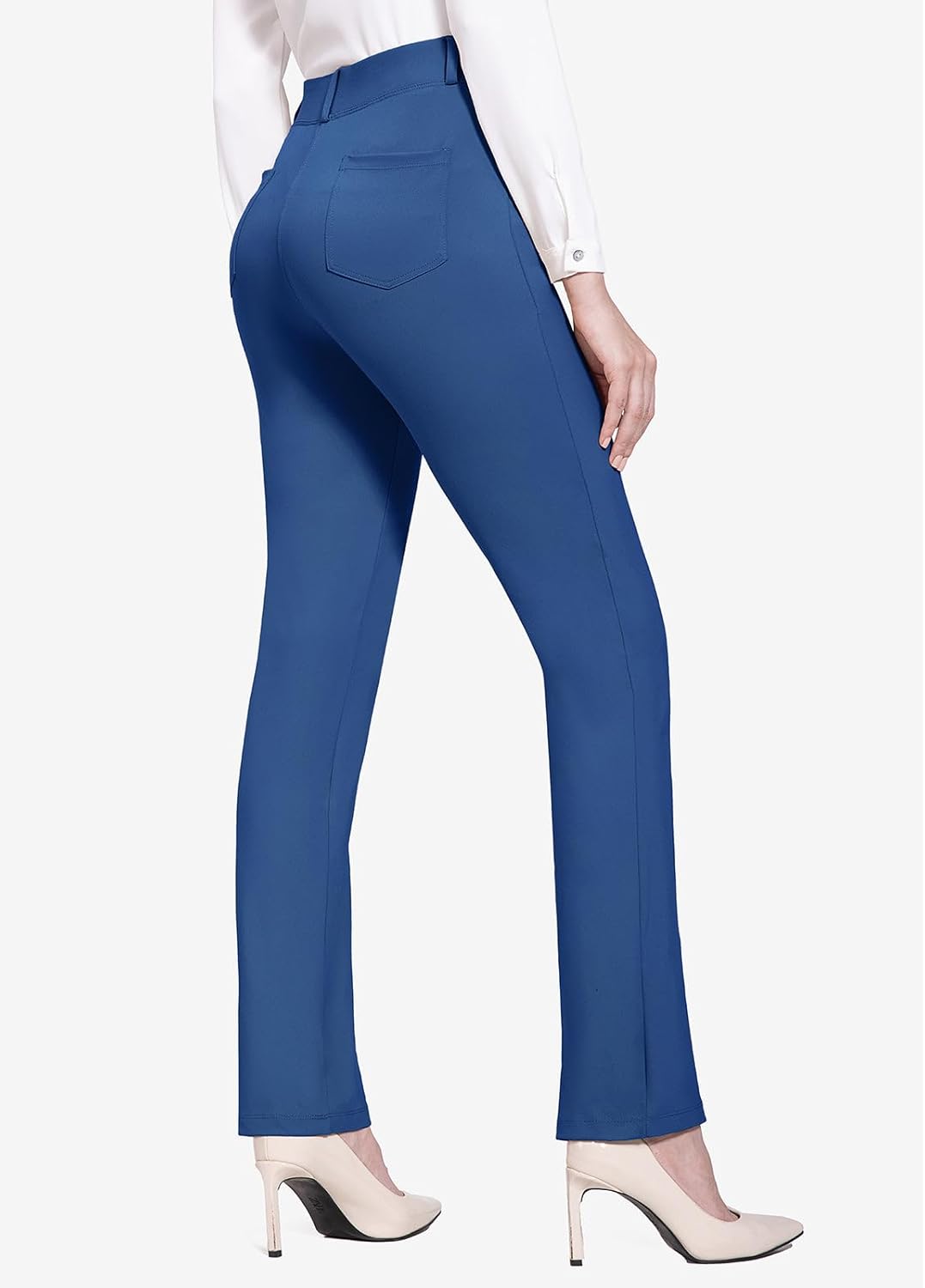 BALEAF - Pantalones de vestir de yoga para mujer, de 29 pulgadas/31 pulgadas, elásticos, pantalones de trabajo, informales, para negocios, pierna recta, corte de bota, con bolsillos