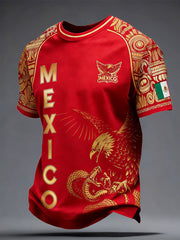 Camiseta estampada para hombres, amantes del fútbol mexicano