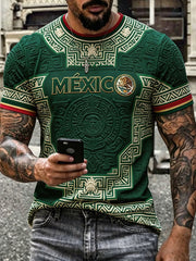 Camiseta estampada con diseño orgulloso de México para hombre