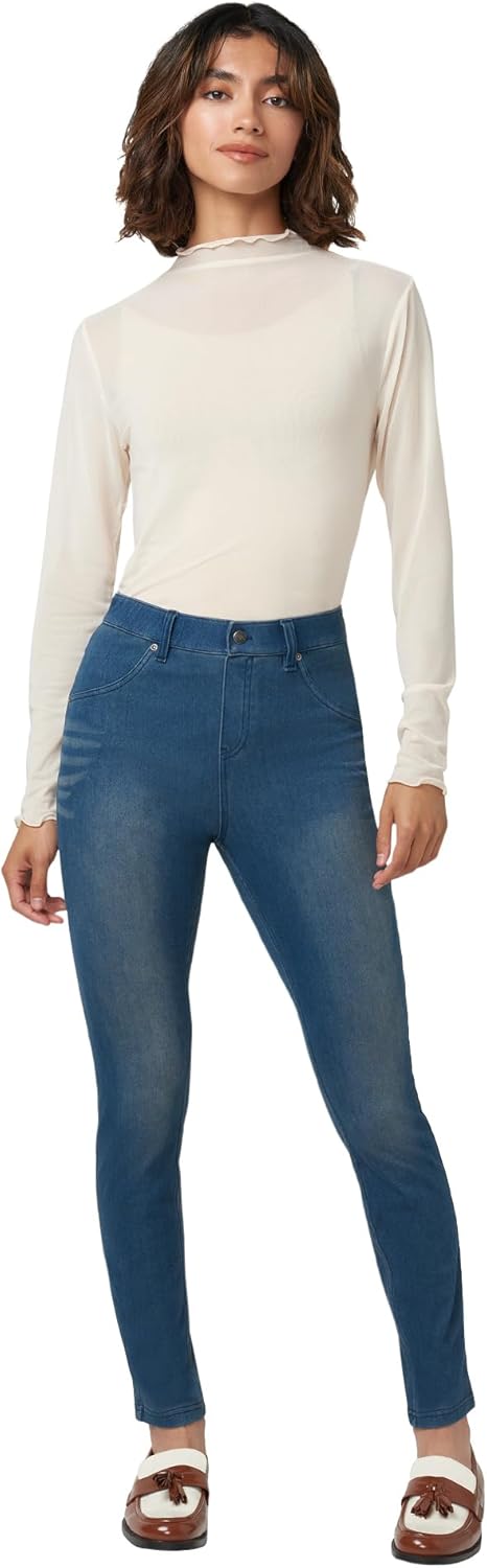HUE - Leggings de Mezclilla Ultra Suaves de Cintura Alta para Mujer