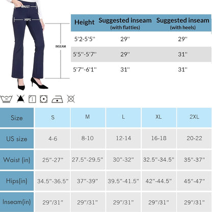 BALEAF - Pantalones de vestir de yoga para mujer, de 29 pulgadas/31 pulgadas, elásticos, pantalones de trabajo, informales, para negocios, pierna recta, corte de bota, con bolsillos