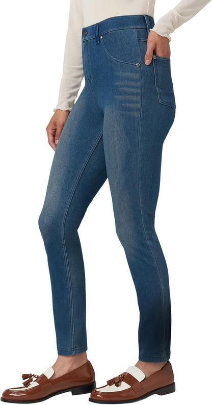 HUE - Leggings de Mezclilla Ultra Suaves de Cintura Alta para Mujer