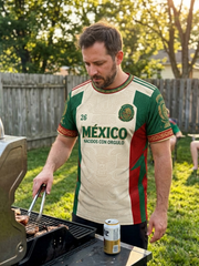 Camiseta estampada con diseño artístico para amantes del fútbol mexicano, para hombre