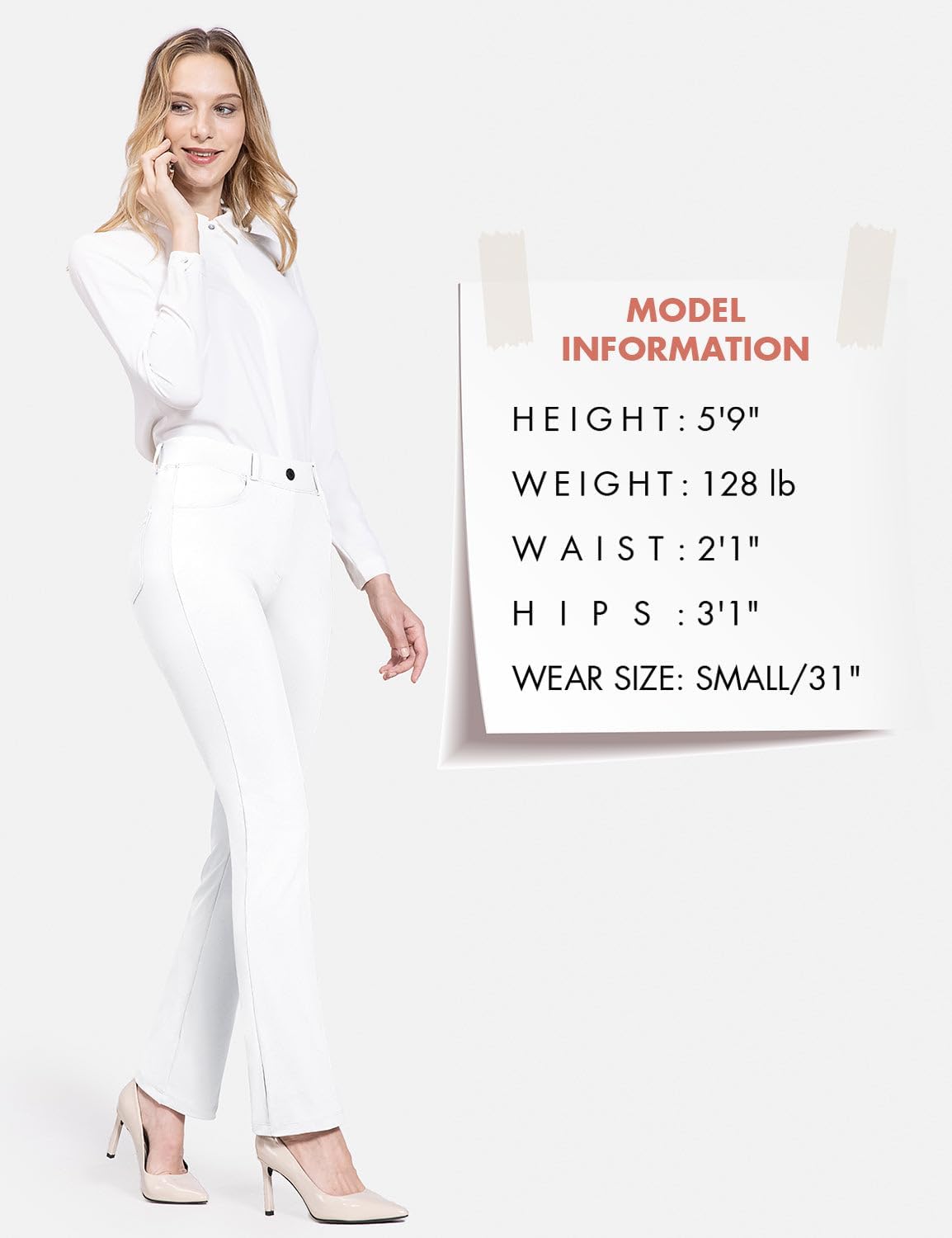 BALEAF - Pantalones de vestir de yoga para mujer, de 29 pulgadas/31 pulgadas, elásticos, pantalones de trabajo, informales, para negocios, pierna recta, corte de bota, con bolsillos