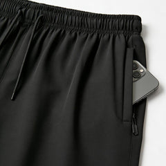 4 piezas Shorts deportivos casuales de verano para hombres, con bolsillos con cremallera - Tela transpirable, diseño atlético con bolsillo resguardado para teléfono y tira reflectante