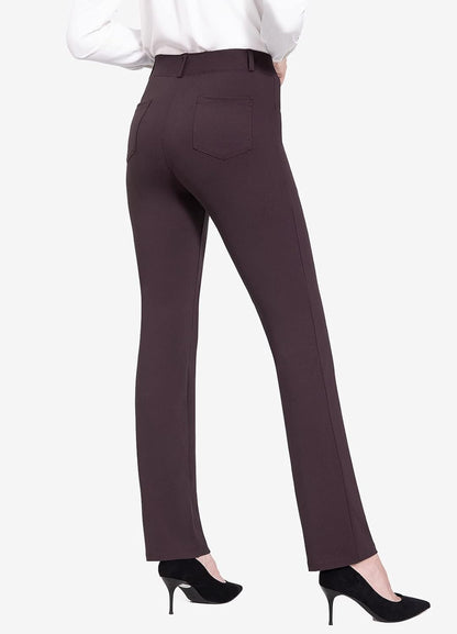 BALEAF - Pantalones de vestir de yoga para mujer, de 29 pulgadas/31 pulgadas, elásticos, pantalones de trabajo, informales, para negocios, pierna recta, corte de bota, con bolsillos