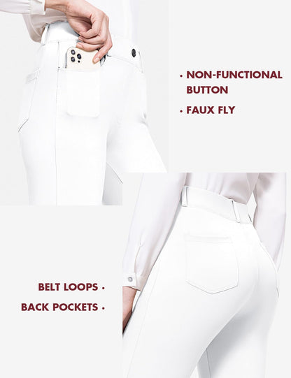 BALEAF - Pantalones de vestir de yoga para mujer, de 29 pulgadas/31 pulgadas, elásticos, pantalones de trabajo, informales, para negocios, pierna recta, corte de bota, con bolsillos