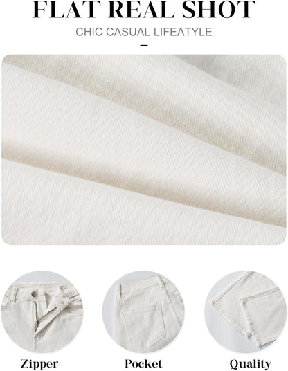 HDLTE Pantalones de Mezclilla Rasgados para Mujer, Pantalones de Mezclilla Holgados de Cintura Alta, Pantalones Rectos de Pierna Ancha, Pantalones de Calle Y2k