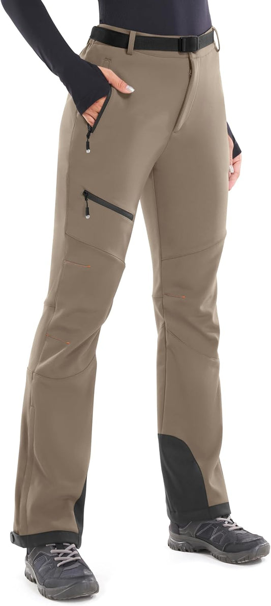 Heathyoga - Pantalones de nieve impermeables para mujer, pantalones de esquí para mujer, pantalones de snowboard y senderismo para mujer, pantalones cargo de forro polar