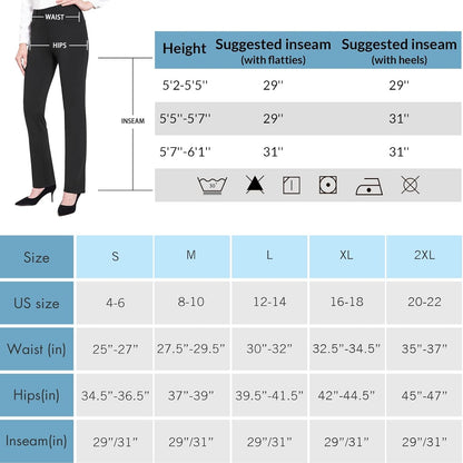 BALEAF - Pantalones de vestir de yoga para mujer, de 29 pulgadas/31 pulgadas, elásticos, pantalones de trabajo, informales, para negocios, pierna recta, corte de bota, con bolsillos
