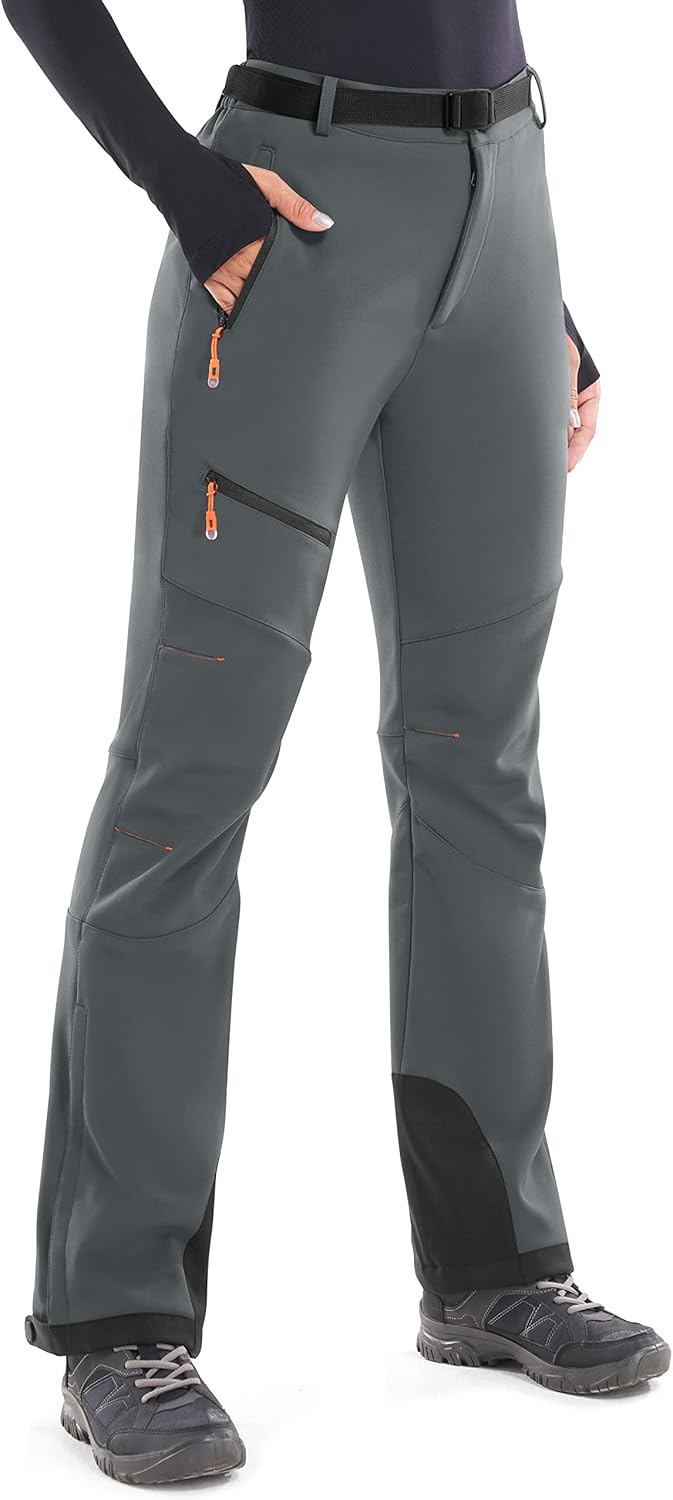 Heathyoga - Pantalones de nieve impermeables para mujer, pantalones de esquí para mujer, pantalones de snowboard y senderismo para mujer, pantalones cargo de forro polar