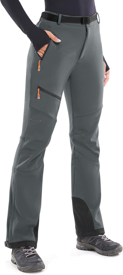 Heathyoga - Pantalones de nieve impermeables para mujer, pantalones de esquí para mujer, pantalones de snowboard y senderismo para mujer, pantalones cargo de forro polar