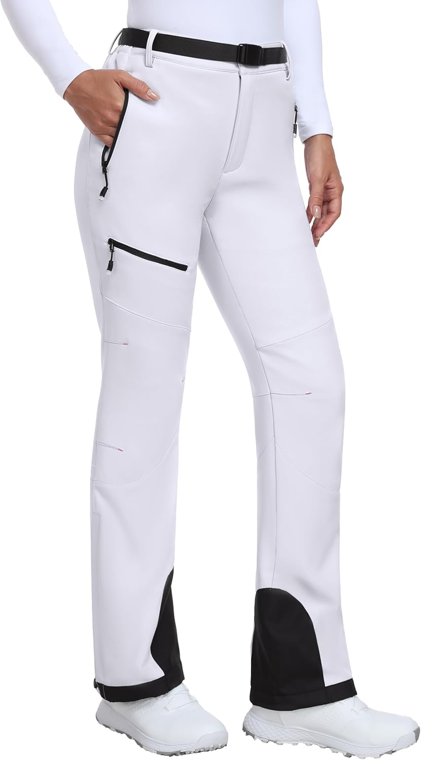Heathyoga - Pantalones de nieve impermeables para mujer, pantalones de esquí para mujer, pantalones de snowboard y senderismo para mujer, pantalones cargo de forro polar