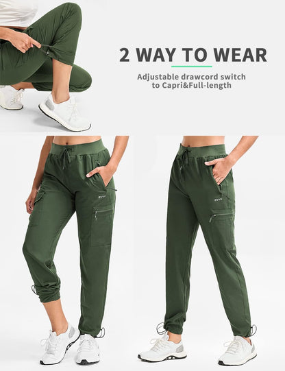 BVVU - Pantalones deportivos deportivos ligeros de secado rápido para mujer, pantalones de senderismo al aire última intervensión, impermeables, con bolsillos con cierre