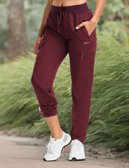 BVVU - Pantalones deportivos deportivos ligeros de secado rápido para mujer, pantalones de senderismo al aire última intervensión, impermeables, con bolsillos con cierre