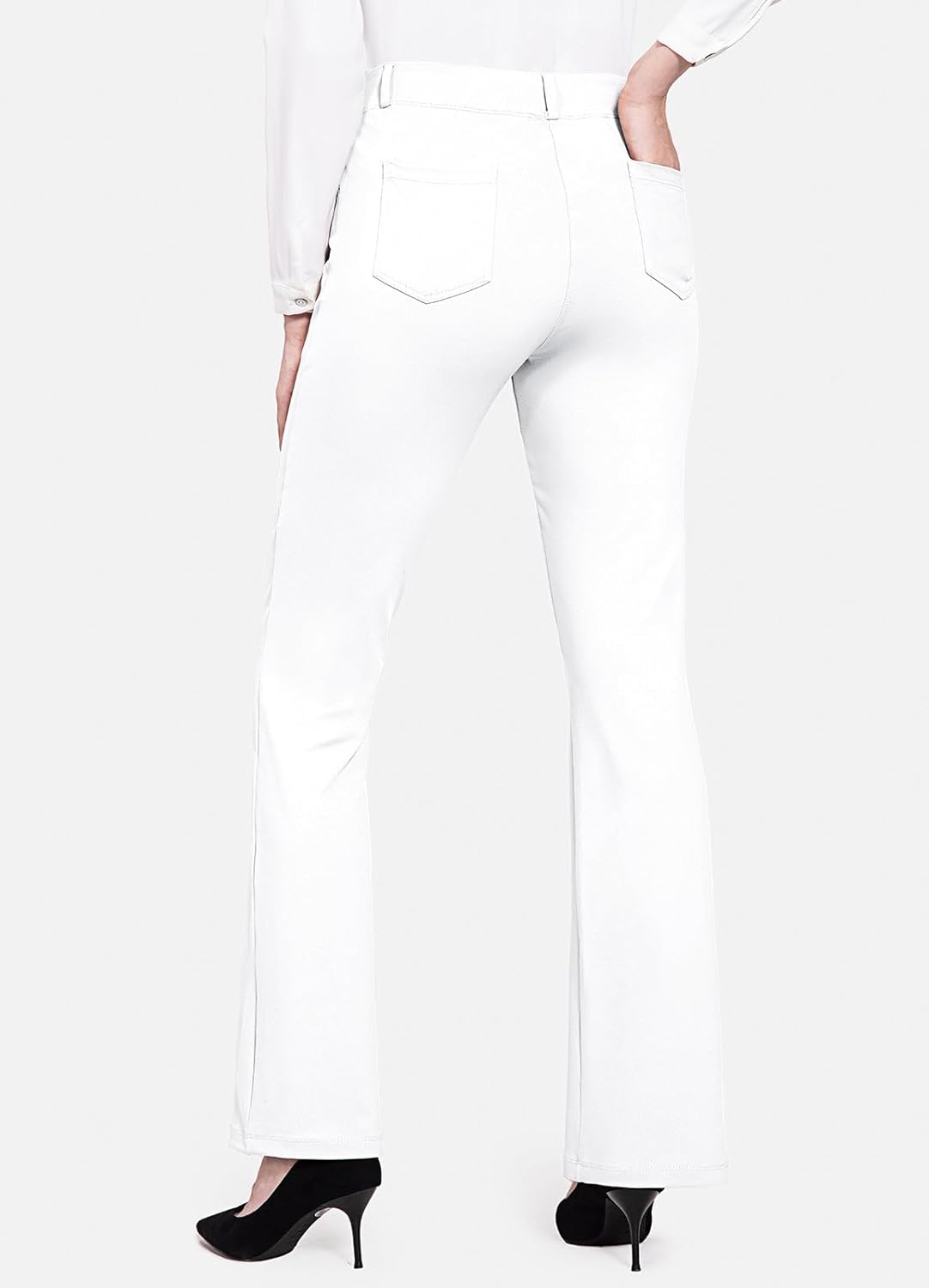 BALEAF - Pantalones de vestir de yoga para mujer, de 29 pulgadas/31 pulgadas, elásticos, pantalones de trabajo, informales, para negocios, pierna recta, corte de bota, con bolsillos