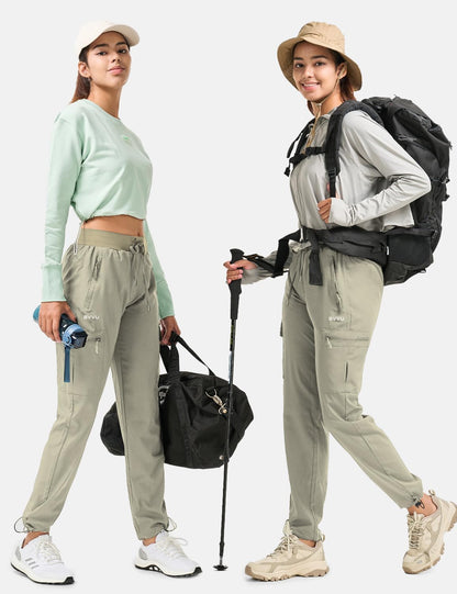 BVVU - Pantalones deportivos deportivos ligeros de secado rápido para mujer, pantalones de senderismo al aire última intervensión, impermeables, con bolsillos con cierre