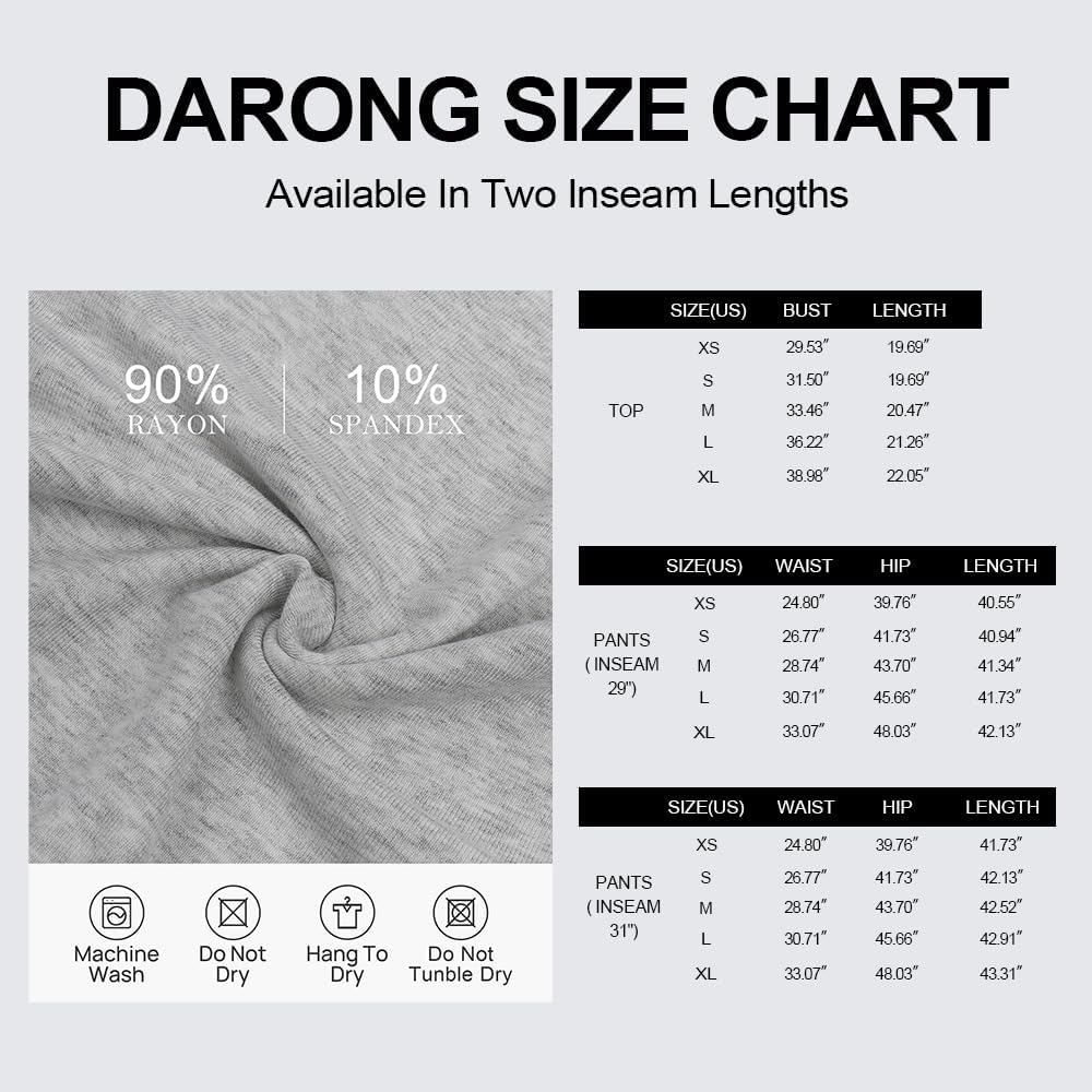 Darong - Conjunto de 2 piezas para mujer, conjuntos de pijama de manga corta fruncida y pantalones de pierna ancha de cintura alta