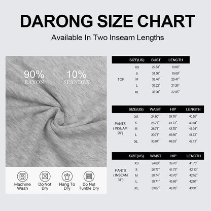 Darong - Conjunto de 2 piezas para mujer, conjuntos de pijama de manga corta fruncida y pantalones de pierna ancha de cintura alta