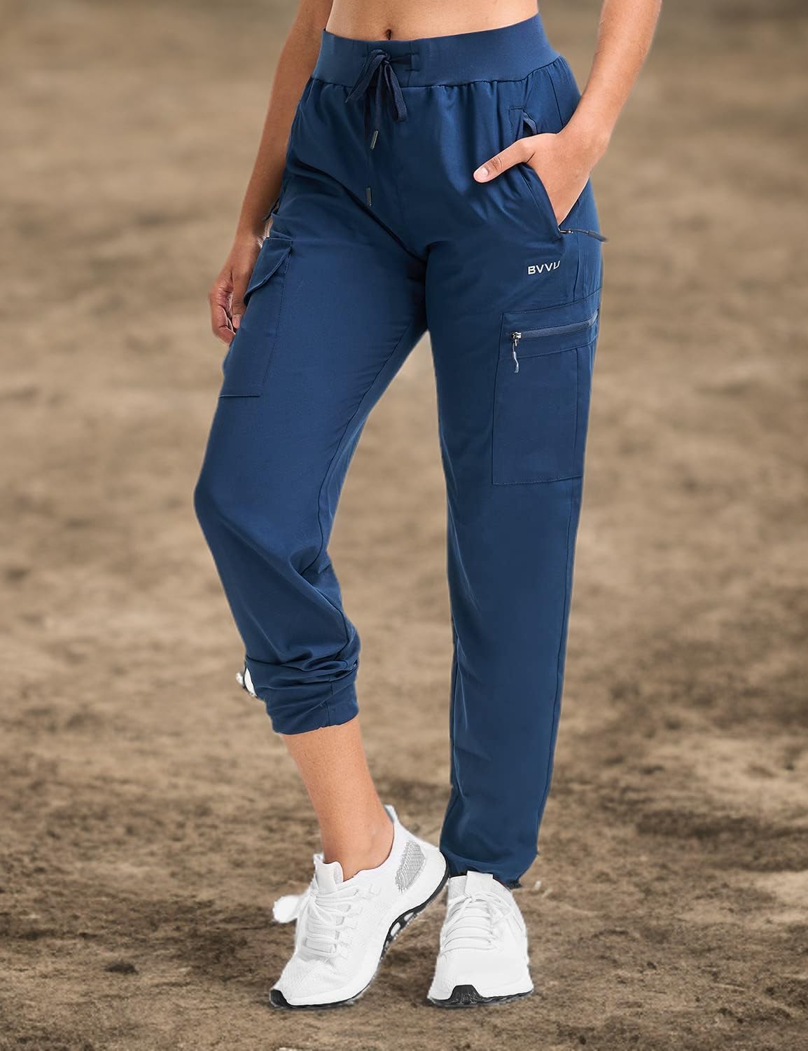 BVVU - Pantalones deportivos deportivos ligeros de secado rápido para mujer, pantalones de senderismo al aire última intervensión, impermeables, con bolsillos con cierre