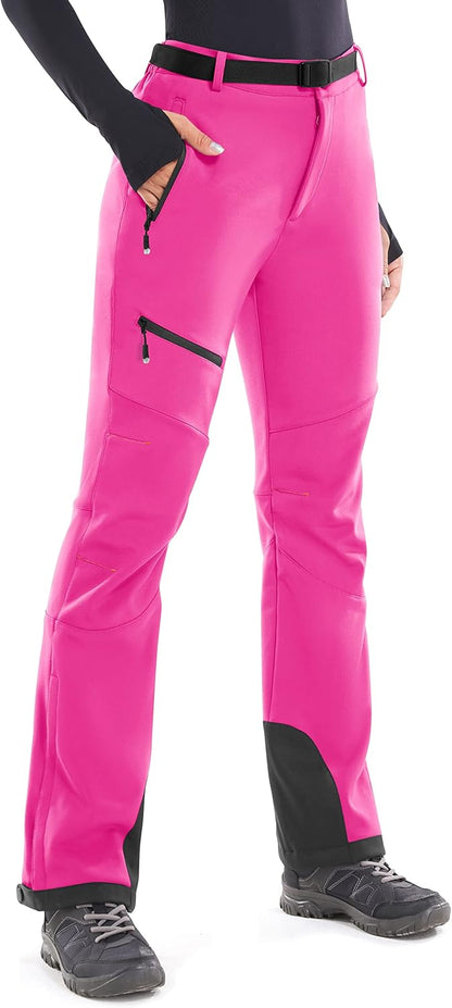 Heathyoga - Pantalones de nieve impermeables para mujer, pantalones de esquí para mujer, pantalones de snowboard y senderismo para mujer, pantalones cargo de forro polar
