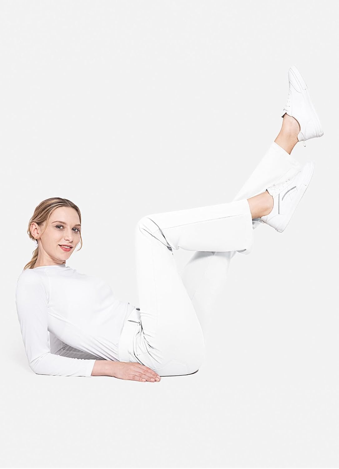 BALEAF - Pantalones de vestir de yoga para mujer, de 29 pulgadas/31 pulgadas, elásticos, pantalones de trabajo, informales, para negocios, pierna recta, corte de bota, con bolsillos