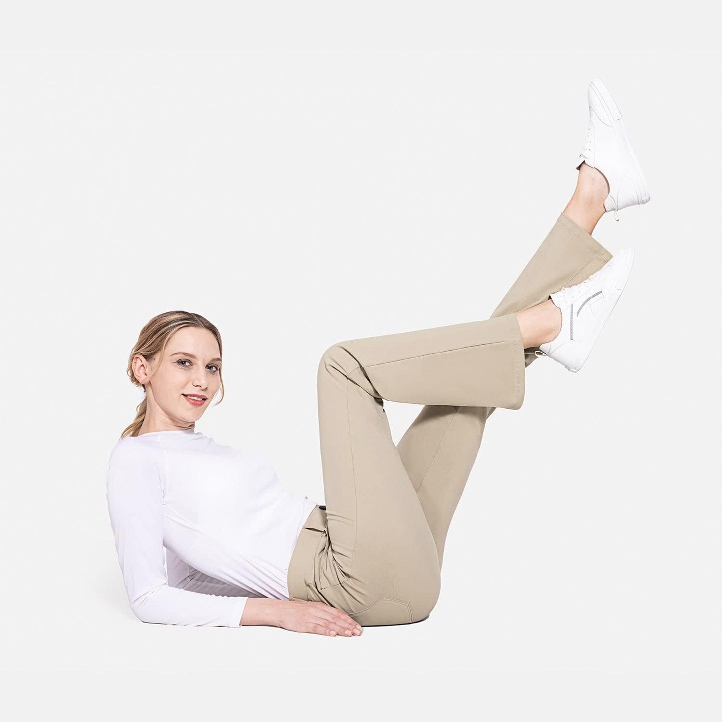 BALEAF - Pantalones de vestir de yoga para mujer, de 29 pulgadas/31 pulgadas, elásticos, pantalones de trabajo, informales, para negocios, pierna recta, corte de bota, con bolsillos