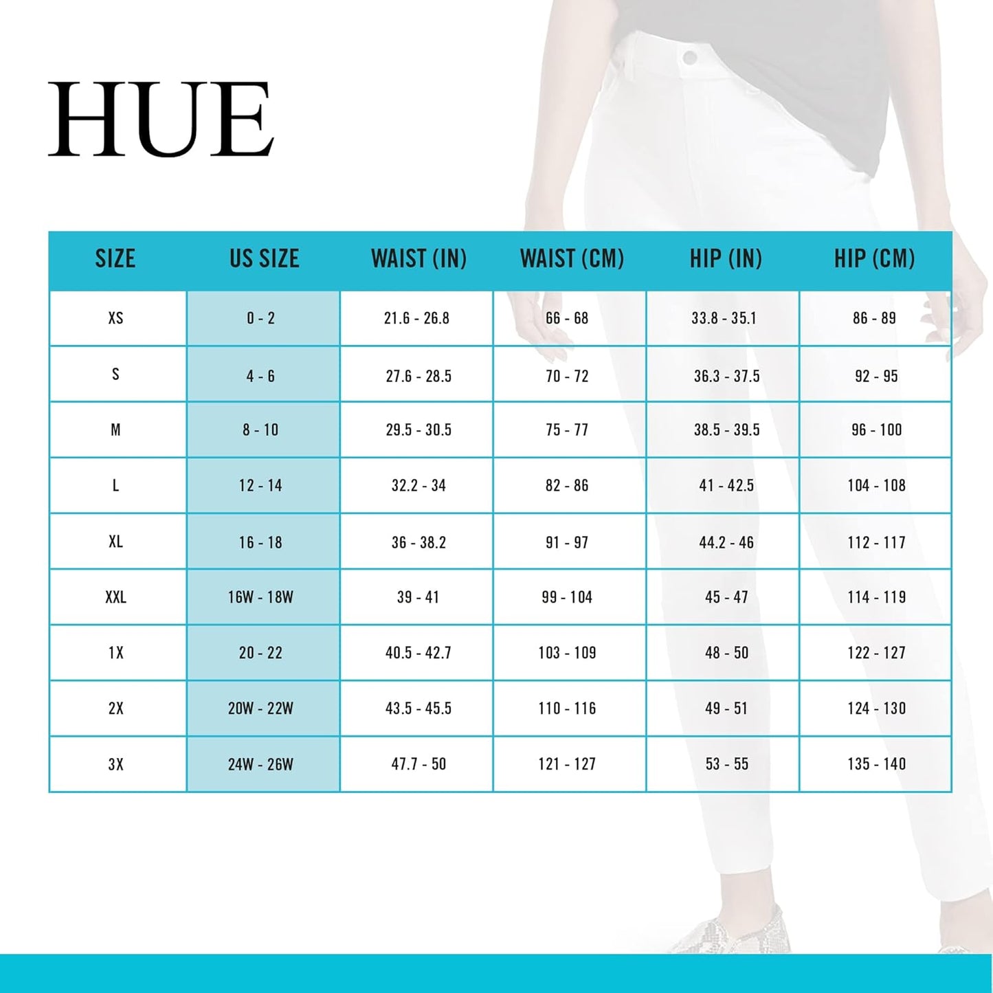 HUE - Leggings de Mezclilla Ultra Suaves de Cintura Alta para Mujer