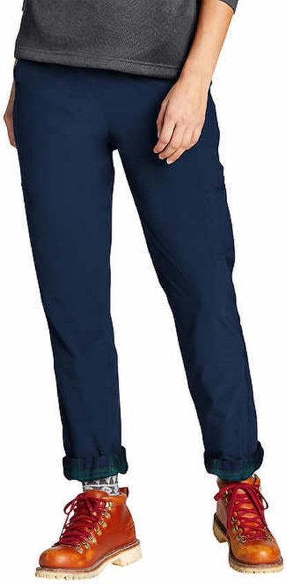 Eddie Bauer - Pantalón polar elástico con forro polar para mujer