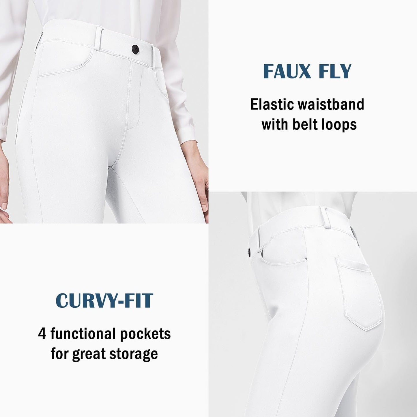 BALEAF - Pantalones de vestir de yoga para mujer, de 29 pulgadas/31 pulgadas, elásticos, pantalones de trabajo, informales, para negocios, pierna recta, corte de bota, con bolsillos