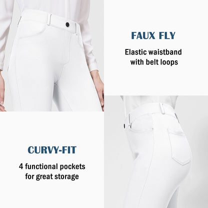 BALEAF - Pantalones de vestir de yoga para mujer, de 29 pulgadas/31 pulgadas, elásticos, pantalones de trabajo, informales, para negocios, pierna recta, corte de bota, con bolsillos